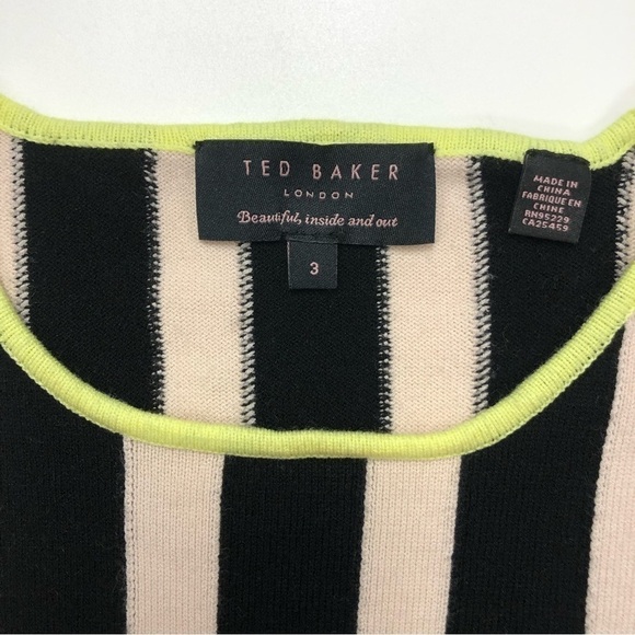 Ted Baker black white striped knit sweater dress - Picture 3 of 10